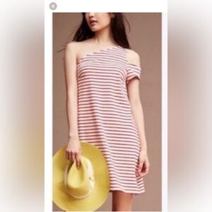 Maeve Red and White One Shoulder Dress